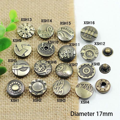 XSH831 831# Metal Snap Fastener/Decorative buckle/Leather buckle/Cowboy deduction/Purse buckle 17mm