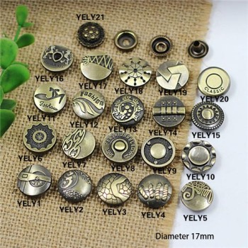 YELY 201# Metal Snap Fastener/Decorative buckle/Leather buckle/Cowboy deduction/Purse buckle 17mm