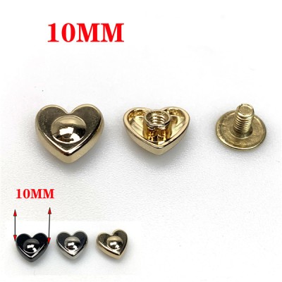 AH10 Heart Shaped Spikes  With Round Point And Screw Back 10mm 100pcs/bag