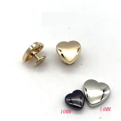 AH804 Heart-Shaped Screw Back Spikes  8 10 14mm 3 Size Option 100pcs/bag