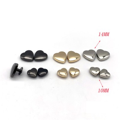 AH804 Heart-Shaped Screw Back Spikes  8 10 14mm 3 Size Option 100pcs/bag