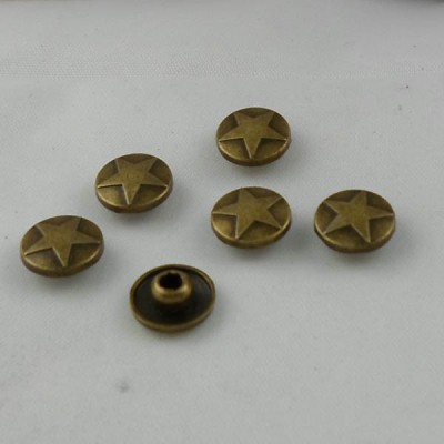 K255 Pentagram Shaped Rivets 10x4mm  1000pcs/bag