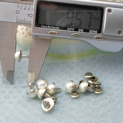 T067 Pearl Acrylic Rivets 8.5x9.6mm  1000pcs/bag