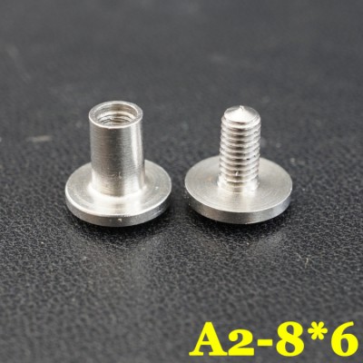 DS845 8X4X5mm Dome Head Stainless Steel Chicago Screw Posts    100 pcs/Bag