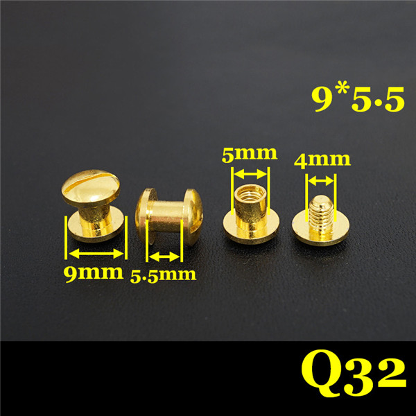 FD0945.5 Dome Head Chicago Screw Posts 9x4x5.5mm 100pcs/Bag