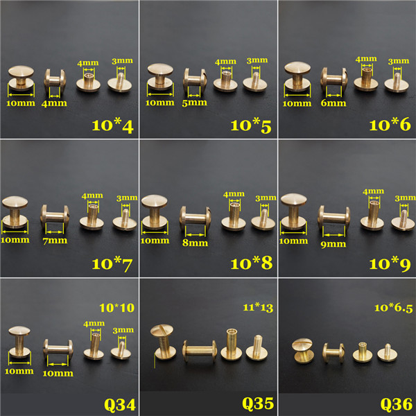 FD1046 Dome Head Chicago Screw Posts 10x4x6mm 100pcs/Bag