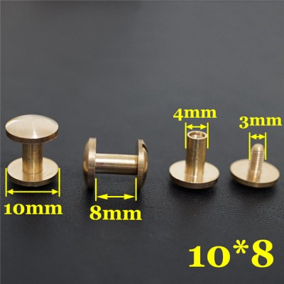 FD1048 Dome Head Chicago Screw Posts 10x4x8mm 100pcs/Bag