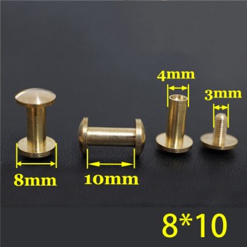 FD8410 Dome Head Chicago Screw Posts 8x4x10mm 100pcs/Bag