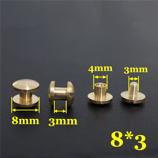 FD843 Dome Head Chicago Screw Posts 8x4x3mm 100pcs/Bag