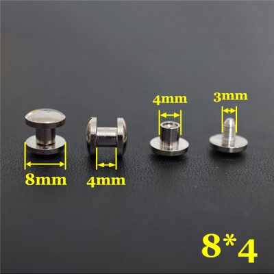 FD844 Dome Head Chicago Screw Posts 8x4x4mm 100pcs/Bag