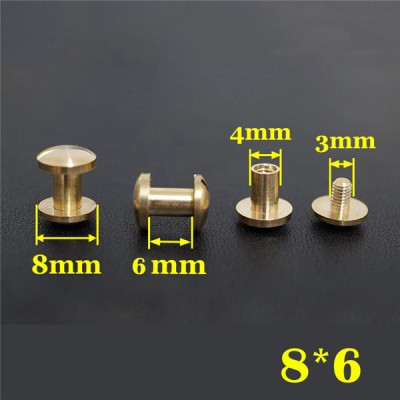 FD846 Dome Head Chicago Screw Posts 8x4x6mm 100pcs/Bag