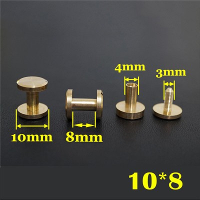 FF1048 Flat Head Chicago Screw Posts 10x4x8mm 100pcs/Bag