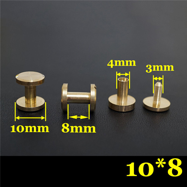 FF1048 Flat Head Chicago Screw Posts 10x4x8mm 100pcs/Bag