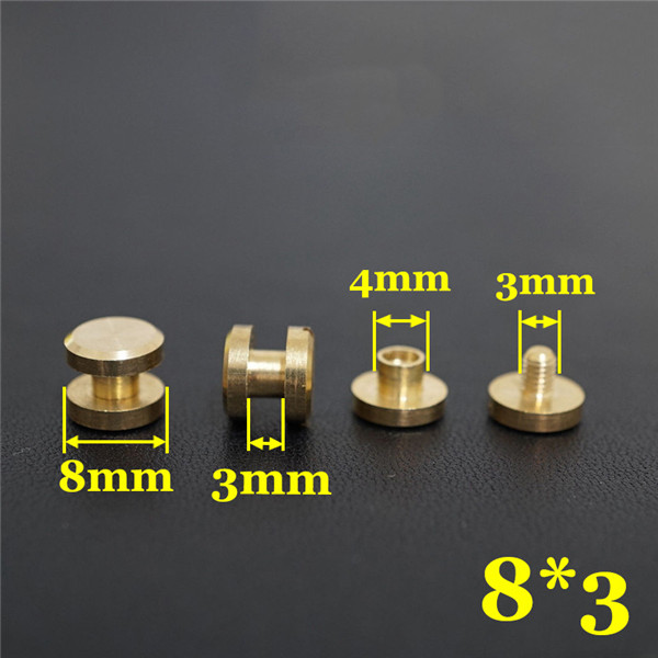 FF843 Flat Head Chicago Screw Posts 8x4x3mm 100pcs/Bag