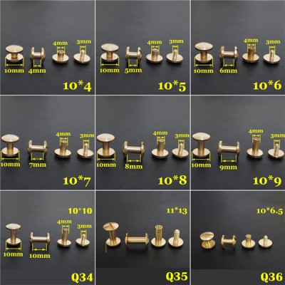 FF846 Flat Head Chicago Screw Posts 8x4x6mm 100pcs/Bag