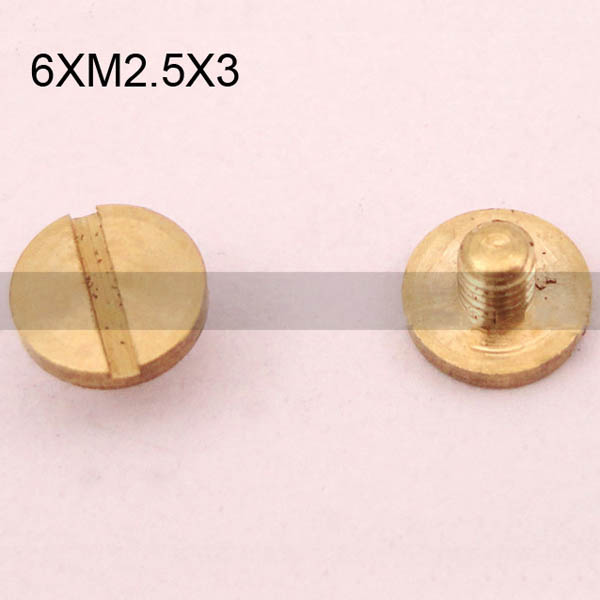 FR001 Ultra-Small Brass screws-Chicago Screws-Binding Screws-Plane 6xM2.5x3mm 1000pcs/Bag