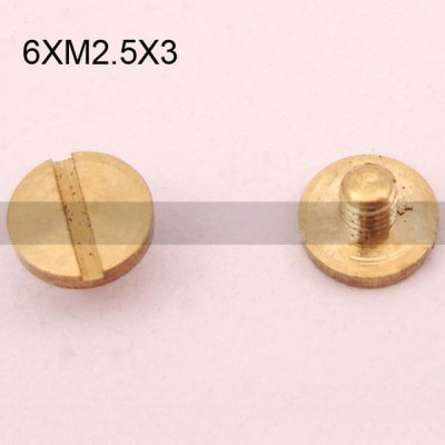 FR001 Ultra-Small Brass screws-Chicago Screws-Binding Screws-Plane 6xM2.5x3mm 1000pcs/Bag