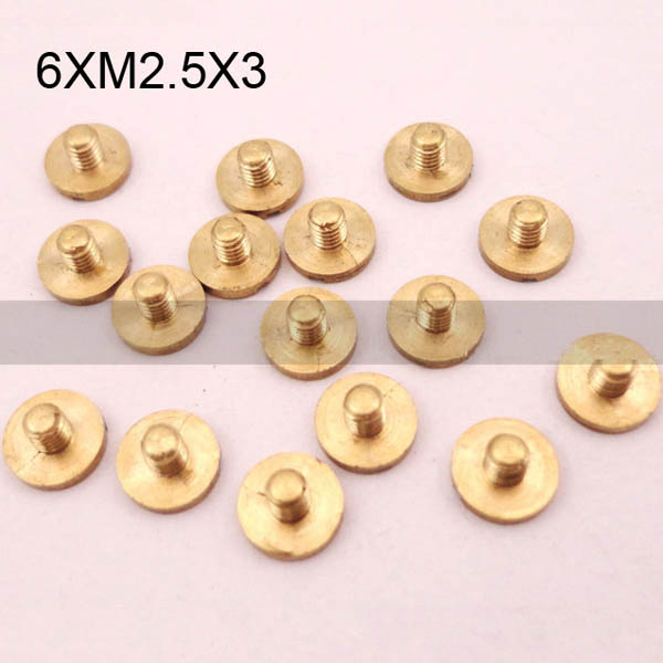 FR001 Ultra-Small Brass screws-Chicago Screws-Binding Screws-Plane 6xM2.5x3mm 1000pcs/Bag