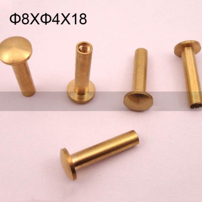 FR020 Rivet Screw Leather Chicago Screws-Plane 8x4x18mm 100pcs/bag