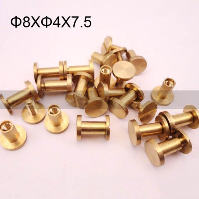 FR022 Copper Hollow Rivet Chicago Screws 8x4x7.5mm 1000pcs/Bag