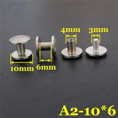 FR408 Stainless Steel Dome Head Binding post screw 10x4x6mm 100pcs/bag