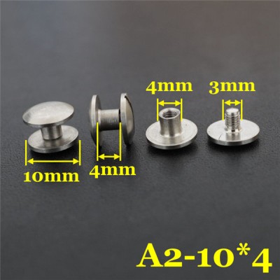 FR410 Stainless Steel Dome Head Binding Screw 10x4x4mm 100pcs/bag