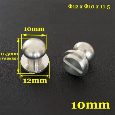 FR502 Stainless Steel Sam Browne Stud Round Head Button Screw Post 12x10x11.5mm 100pcs/bag