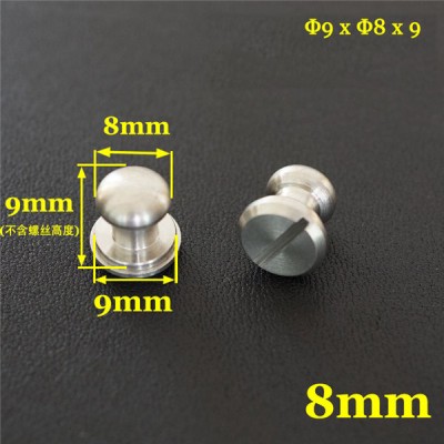 FR505 Stainless Steel Sam Browne Stud Round Head Button Screw Post 9x8x9mm 100pcs/bag