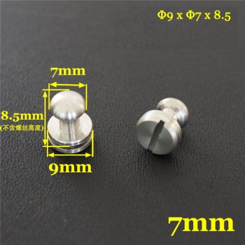 FR506 Stainless Steel Sam Browne Stud Round Head Button Screw Post 9x7x8.5mm 100pcs/bag