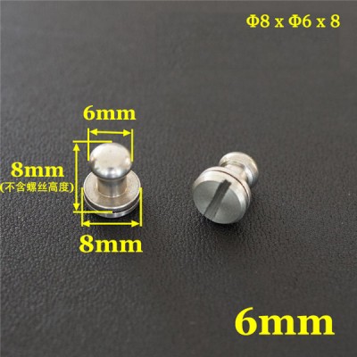 FR507 Stainless Steel Sam Browne Stud Round Head Button Screw Post 8x6x8mm 100pcs/bag