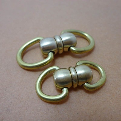 FR601 Belt Loop Rotating Monk Head Screws With Ring Rotary Universal Joint/8 Words Ring Connection/Copper 8 Word Buckle 10x3x45mm 100pcs/bag