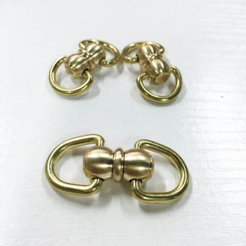 FR601 Belt Loop Rotating Monk Head Screws With Ring Rotary Universal Joint/8 Words Ring Connection/Copper 8 Word Buckle 10x3x45mm 100pcs/bag