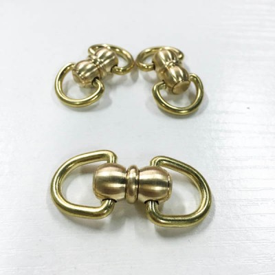 FR601 Belt Loop Rotating Monk Head Screws With Ring Rotary Universal Joint/8 Words Ring Connection/Copper 8 Word Buckle 10x3x45mm 100pcs/bag