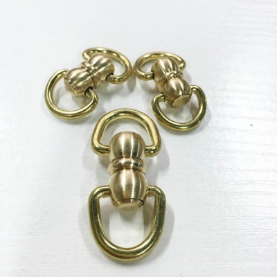 FR601 Belt Loop Rotating Monk Head Screws With Ring Rotary Universal Joint/8 Words Ring Connection/Copper 8 Word Buckle 10x3x45mm 100pcs/bag