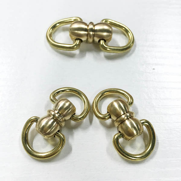 FR602 Belt Loop Rotating Monk Head Screws With Ring Rotary Universal Joint/8 Words Ring Connection/Copper 8 Word Buckle 9x2.5x22mm 100pcs/bag