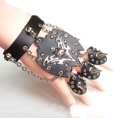 Skull-Spikes-Rivets-Punk-Gloves HJ204