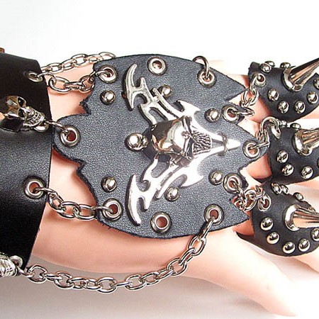 Skull-Spikes-Rivets-Punk-Gloves HJ204