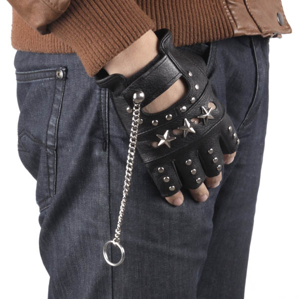 Spikes-Rivets-Punk-Gloves HJ206