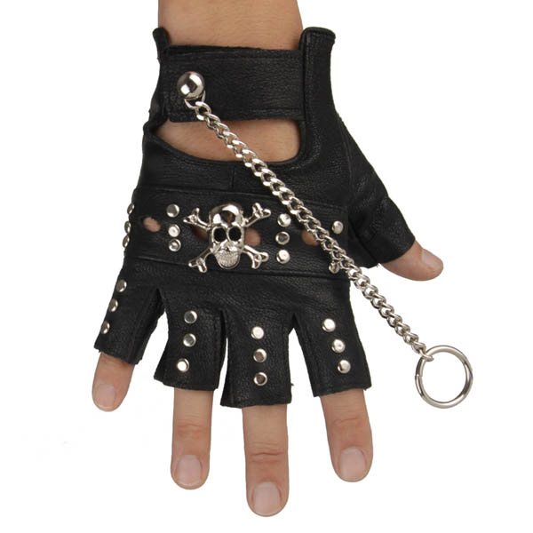 Skull-Spikes-Rivets-Punk-Gloves HJ207