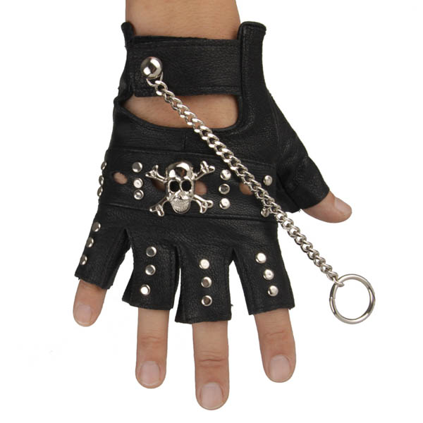 Skull-Spikes-Rivets-Punk-Gloves HJ207