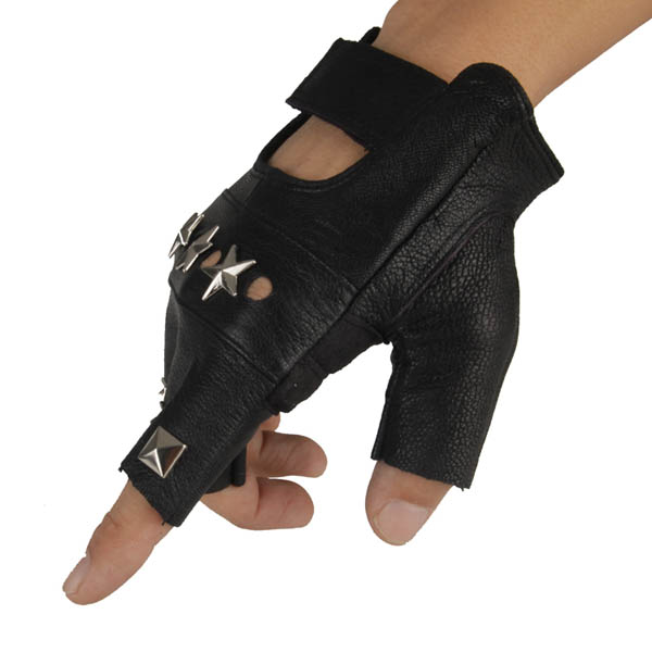 Spikes-Rivets-Punk-Gloves HJ208