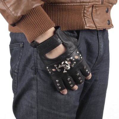 Skull-Spikes-Rivets-Punk-Gloves HJ209
