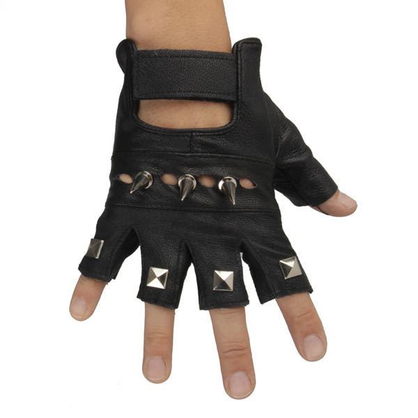 Spikes-Rivets-Punk-Gloves HJ210
