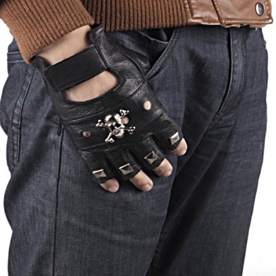 Skull-Spikes-Rivets-Punk-Gloves HJ214