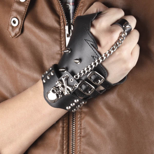 Skull-Spikes-Rivets-Punk-Gloves HJ215
