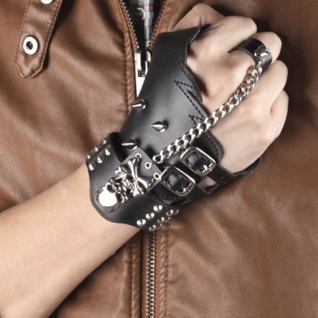Skull-Spikes-Rivets-Punk-Gloves HJ215