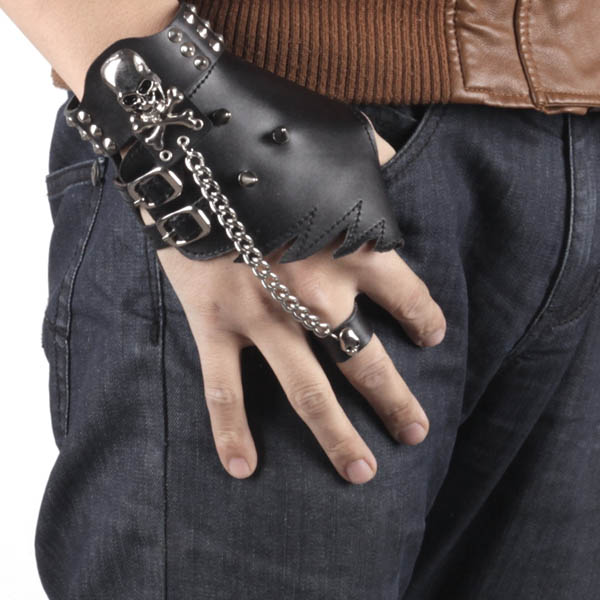 Skull-Spikes-Rivets-Punk-Gloves HJ215