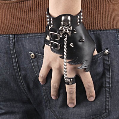 Skull-Spikes-Rivets-Punk-Gloves HJ215