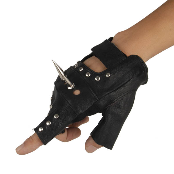 Spikes-Rivets-Punk-Gloves HJ217