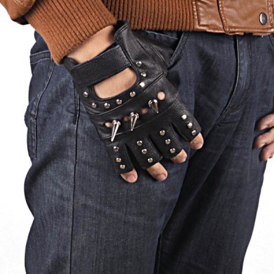 Spikes-Rivets-Punk-Gloves HJ217